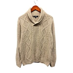 Luca Nobili Shawl Collar Cable Knit Sweater Men's Large Wool Blend Italy